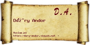 Déry Andor névjegykártya